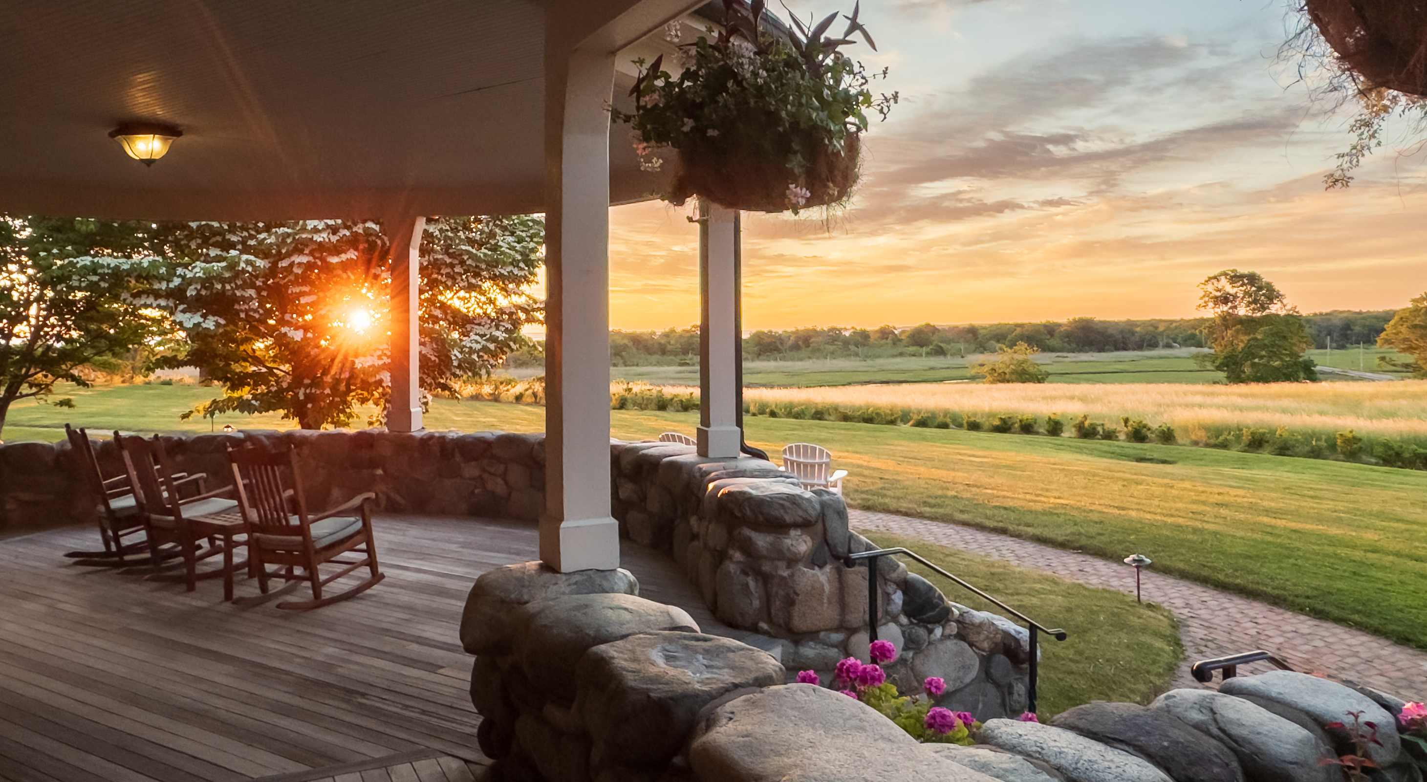 The porch view at The Inn at Castle Hill